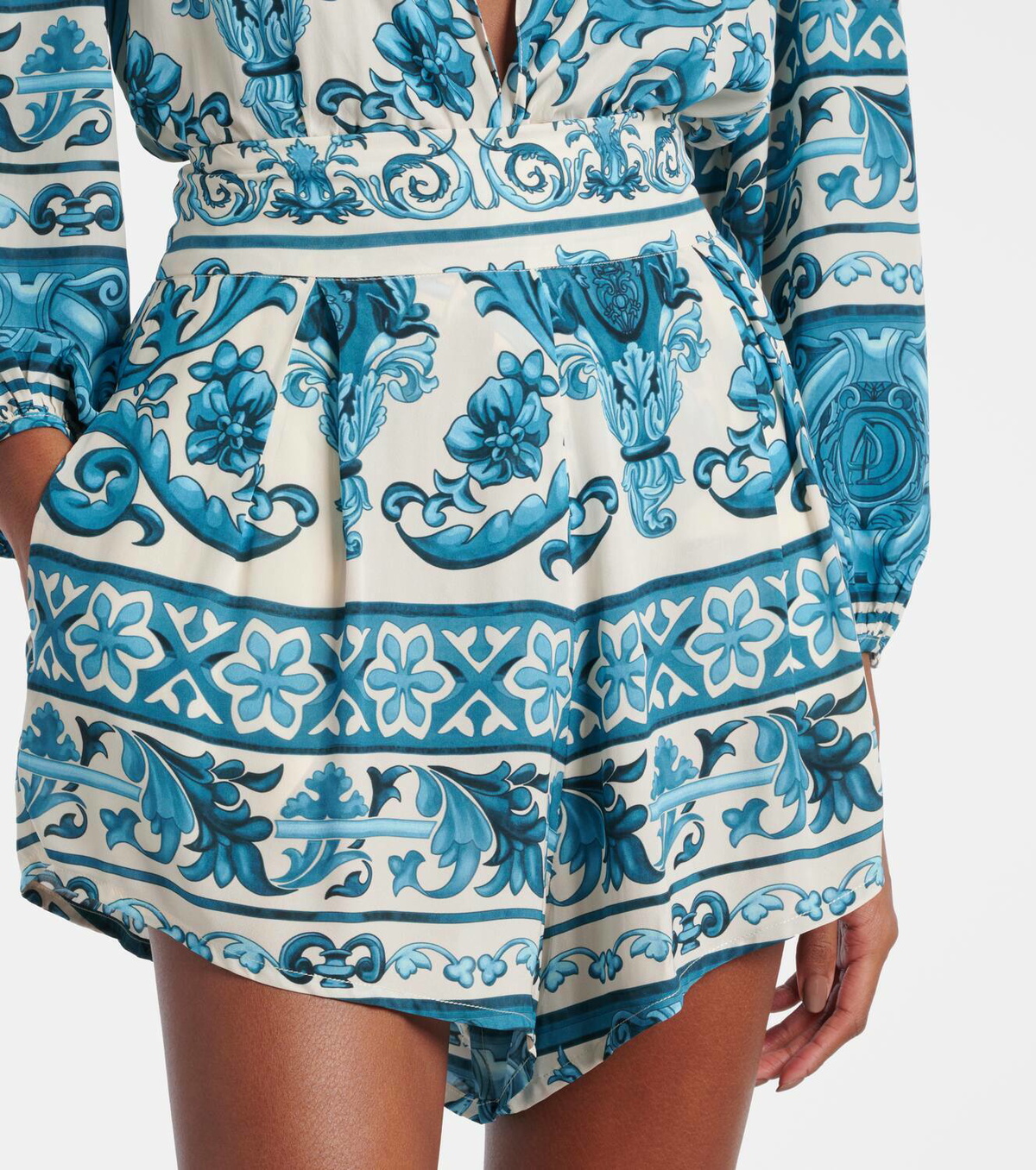 Adriana Degreas Printed high-rise shorts