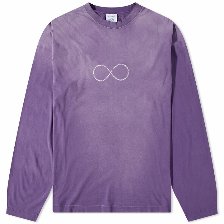 Photo: Vetements Men's Long Sleeve Life After Life T-Shirt in Washed Purple