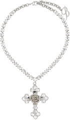 Blumarine Silver Cross Choker
