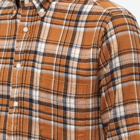 Gitman Vintage Men's Button Down Brushed Triple Yarn Check Shirt in Brown
