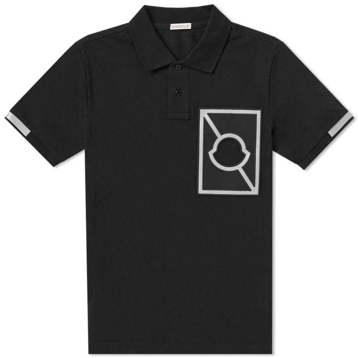 Photo: Moncler x Craig Green Reflective Cutout Logo Polo Shirt Black