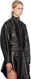 ALAÏA Black Round Leather Jacket