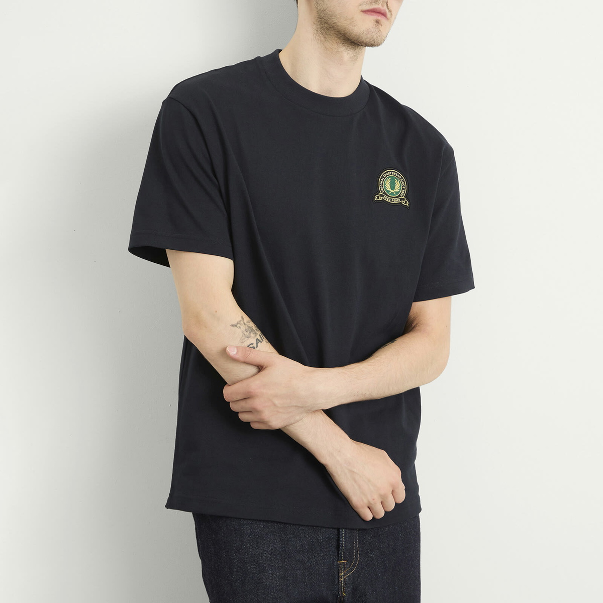 Fred Perry Men's Tennis Badge T-Shirt in Navy