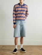CELINE - Straight-Leg Frayed Denim Bermuda Shorts - Blue