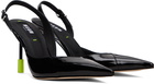 MSGM Black Pointed Sling Back Heels