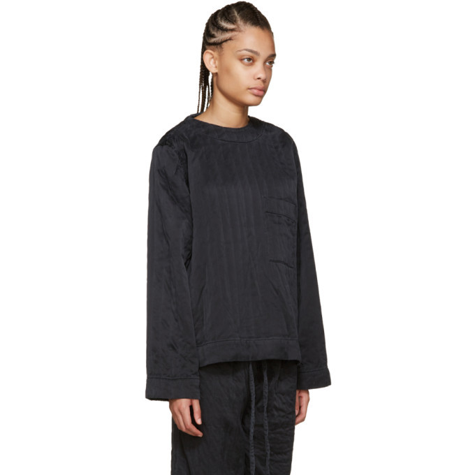 Craig Green Black Silk Ribbed Top