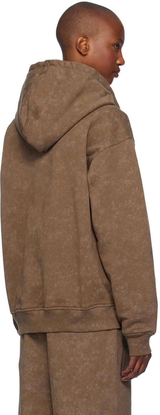 Feng Chen Wang Brown Deconstruction Printed Hoodie