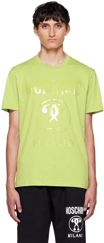 Photo: Moschino Green Double Question Mark T-Shirt