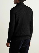 S.N.S. Herning - Fender Ribbed Virgin Wool Half-Zip Sweater - Black