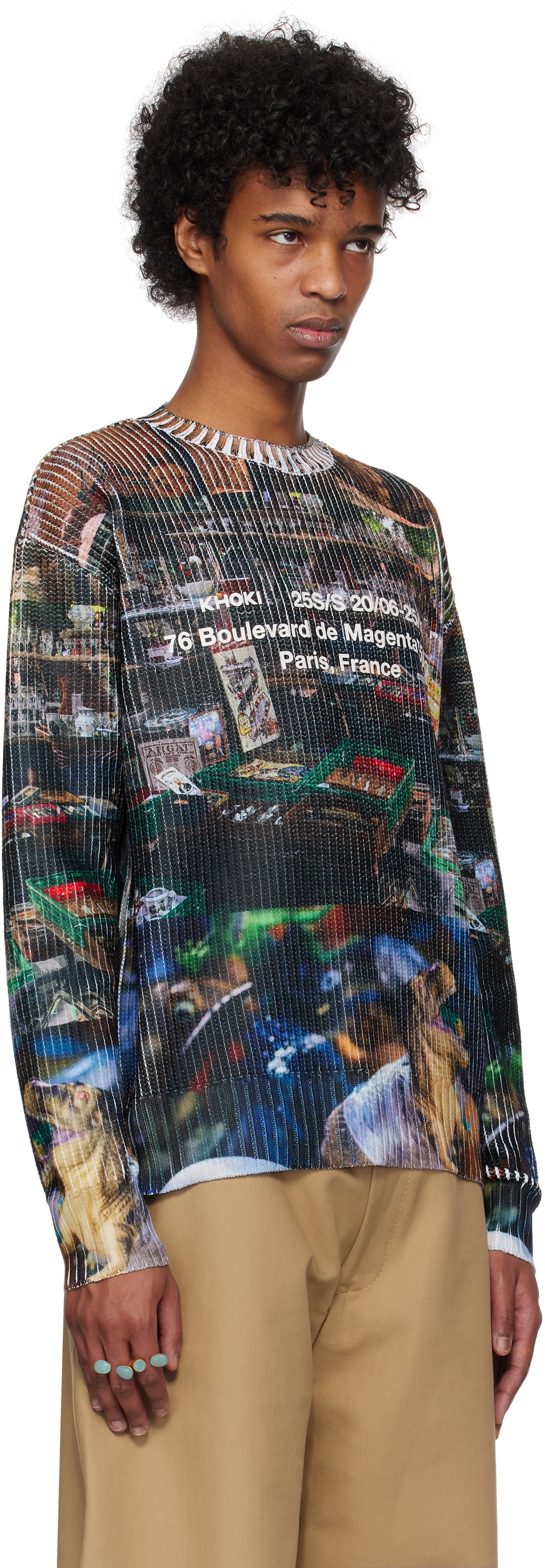 Khoki Multicolor Collage Printed Knit Sweater