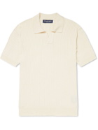 Frescobol Carioca - Rino Ribbed Cotton and Silk-Blend Polo Shirt - Neutrals