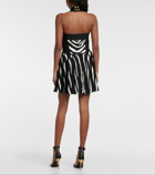 Balmain - Zebra-jacquard knit minidress