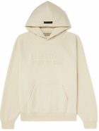 FEAR OF GOD ESSENTIALS - Logo-Flocked Cotton-Blend Jersey Hoodie - Neutrals