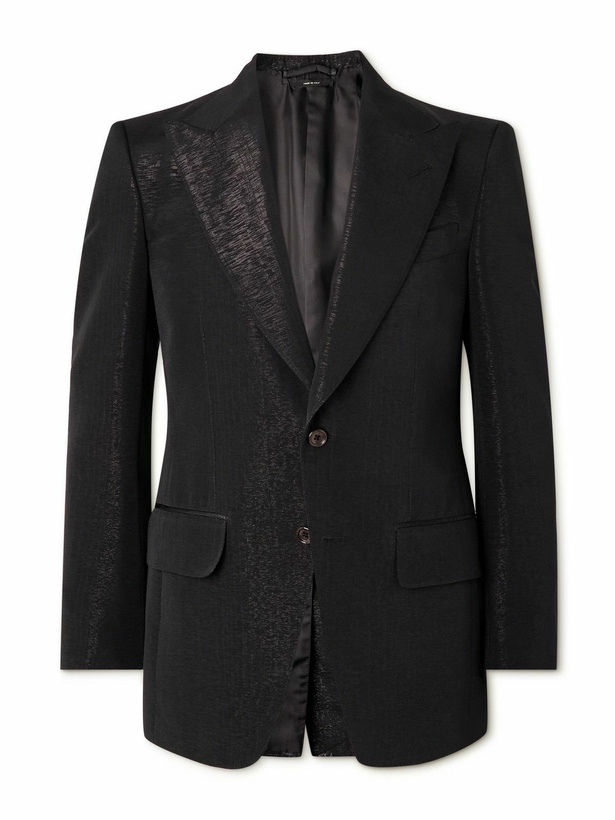 Photo: TOM FORD - Atticus Slim-Fit Metallic Gabardine Tuxedo Jacket - Black