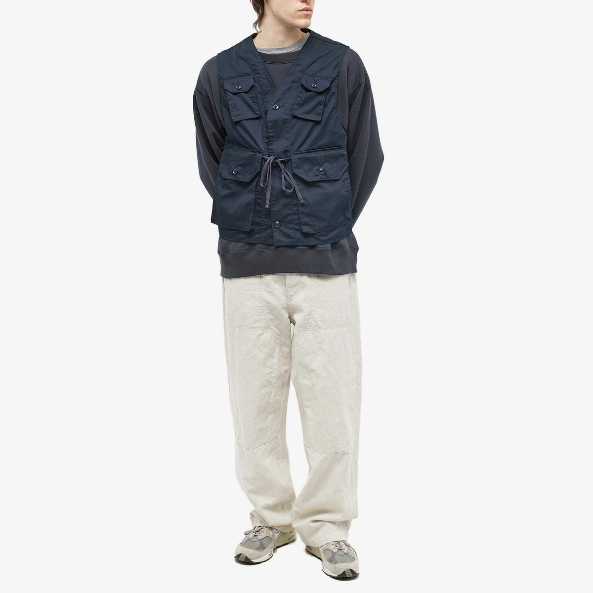 トップス C-1 Vest - Feather PC Twill / H.Grey Engineered Garments Men's C-1 Vest in Heather Grey Feather