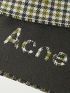 Acne Studios - Reversible Fringed Logo-Jacquard Wool-Blend Scarf