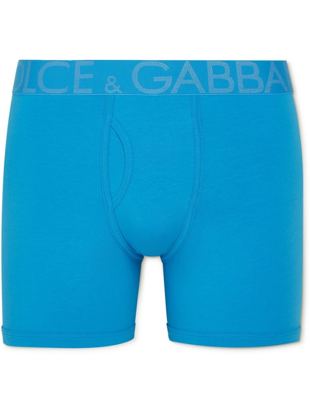 Photo: Dolce & Gabbana - Stretch-Cotton Boxer Briefs - Blue