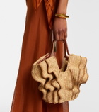 Zimmermann Goldentime Small raffia shoulder bag