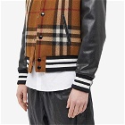Burberry Men's Felton Check Varsity Jacket in Birch Brown