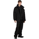 Raf Simons Black Down Double-Breasted Coat