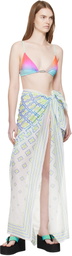 Casablanca White Degrade Monogram Pareo Cover-up Skirt