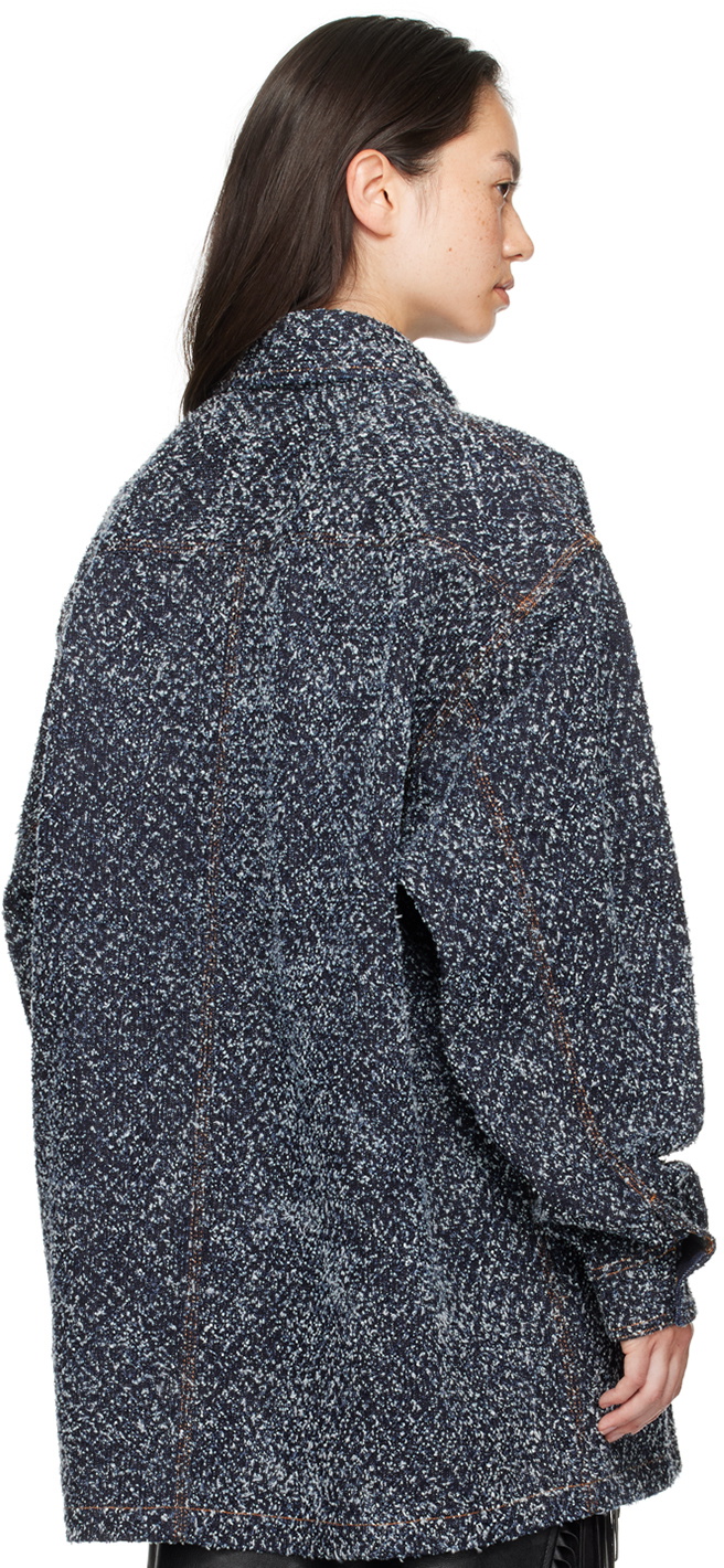 Stella McCartney Blue Oversized Bouclé Denim Jacket Stella