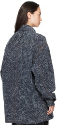 Stella McCartney Blue Oversized Bouclé Denim Jacket