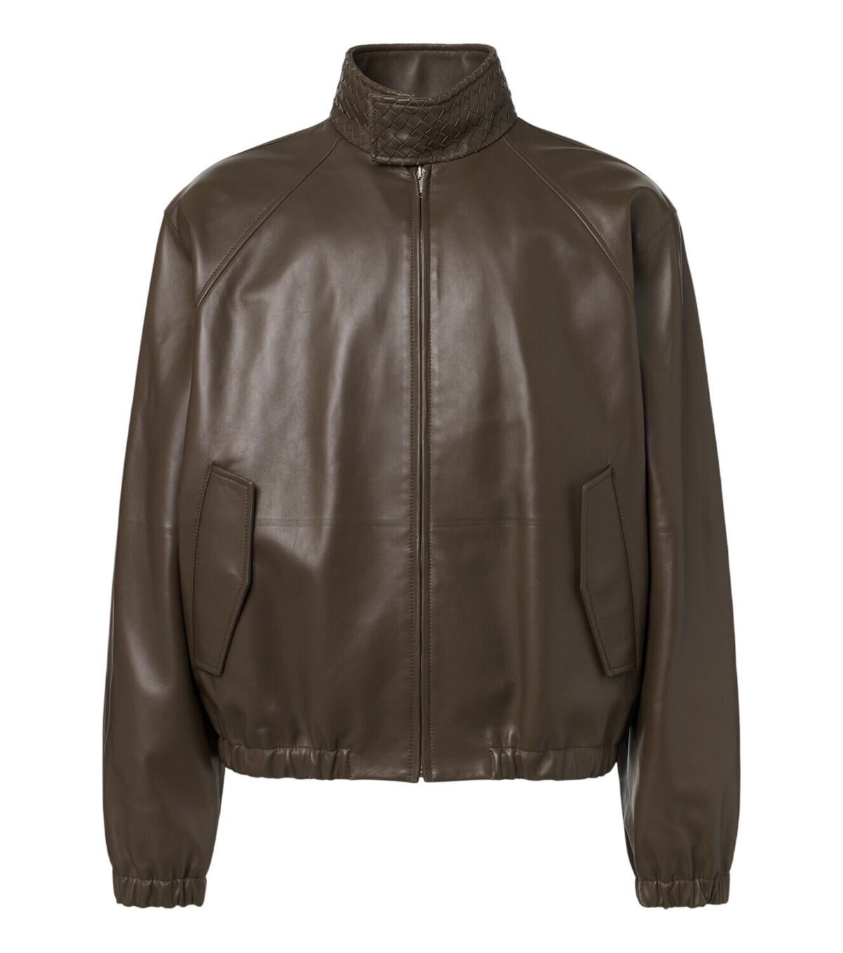 Bottega Veneta - Padded Plush-Trimmed Satin Bomber Jacket - Brown