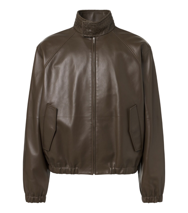 Photo: Bottega Veneta Intrecciato leather blouson jacket