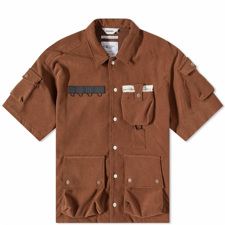 Photo: DIGAWEL x F/CE 7 Pocket Corduroy Short Sleeve Shirt in Brown