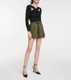 Self-Portrait Quilted faux leather shorts