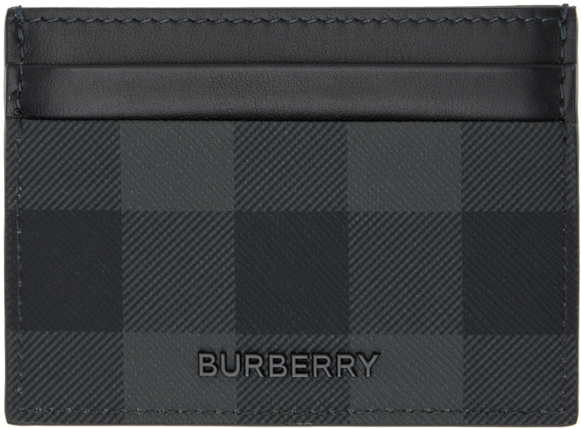 Burberry: Gray & Black Check Wallet