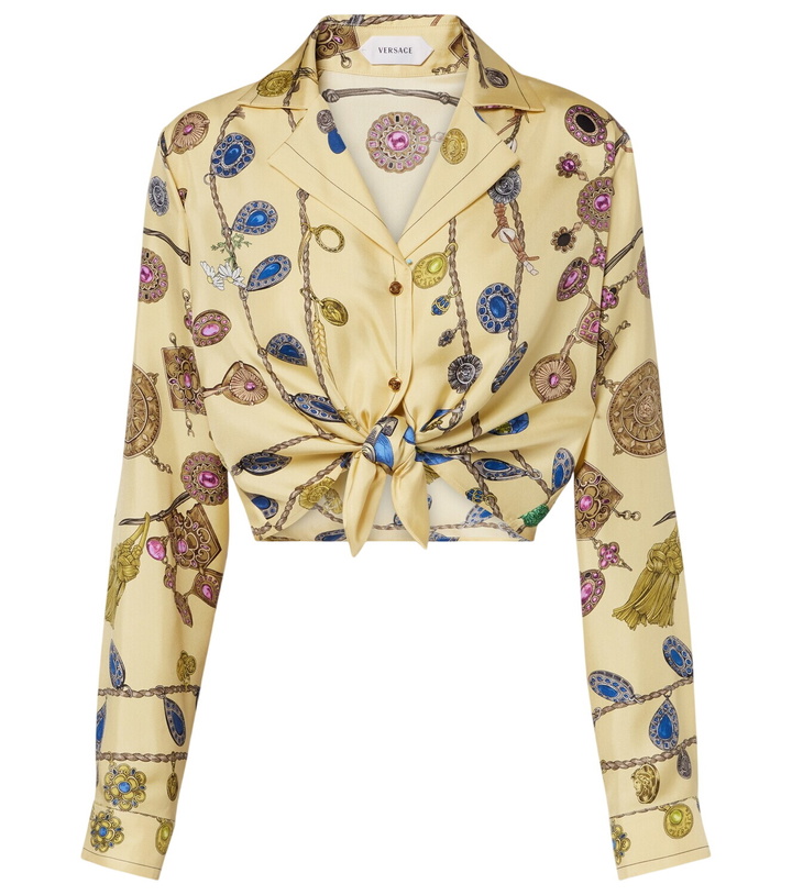 Photo: Versace Printed silk twill shirt