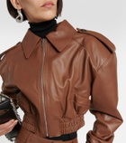 Giuseppe di Morabito Cropped leather bomber jacket