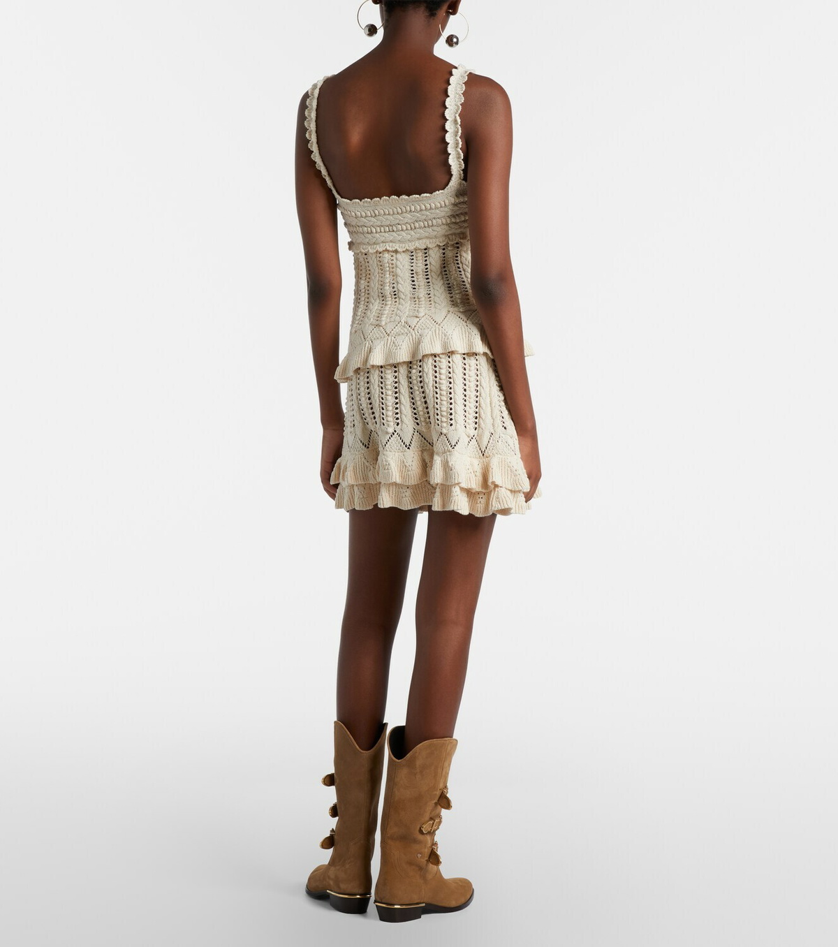 Marant Etoile Nelle cotton crochet miniskirt