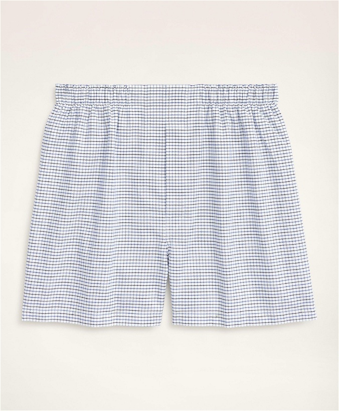 Photo: Brooks Brothers Men's Cotton Oxford Tattersall Boxers | Blue