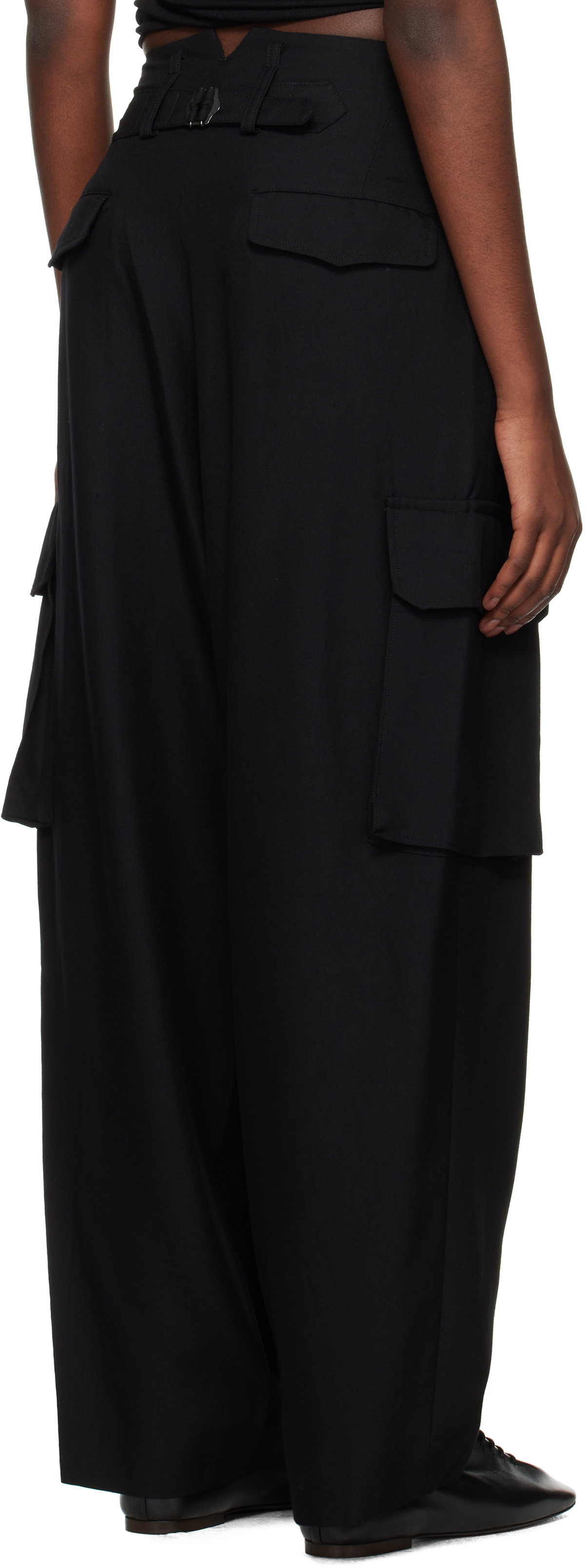 Y's Black RY/W Gabardine Cargo Pants