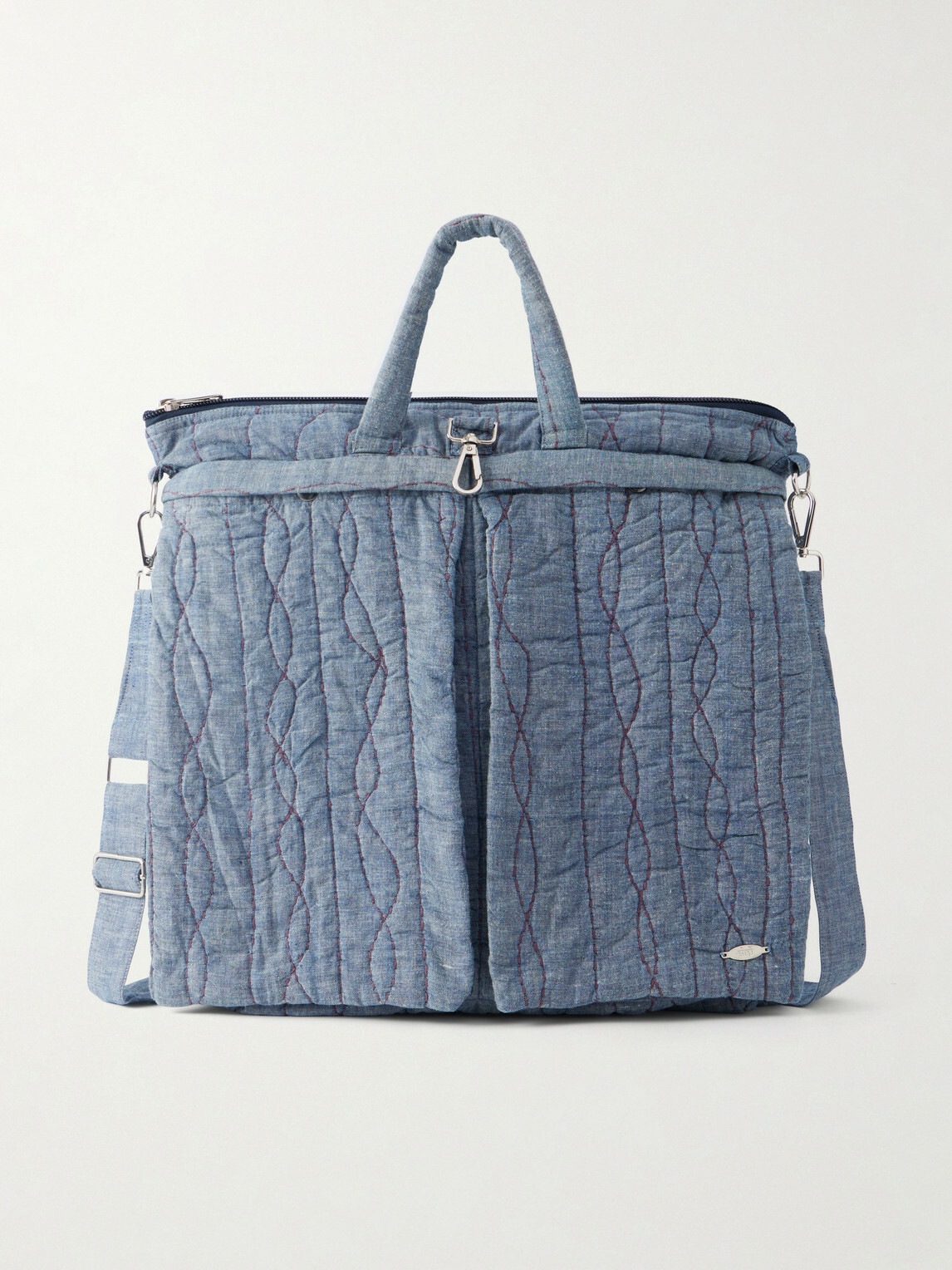 Kardo - Embroidered Cotton-Chambray Tote Bag
