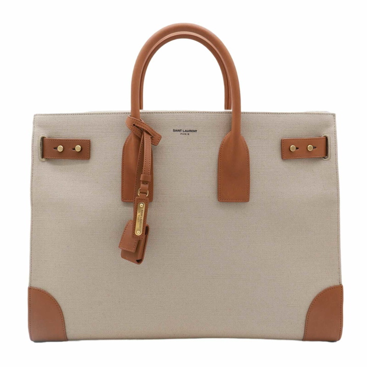Photo: Saint Laurent Two-tone Canvas And Leather Large Sac De Jour Handbag