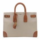 Saint Laurent Two-tone Canvas And Leather Large Sac De Jour Handbag