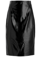 Mugler Cut-out Faux Leather Skirt Black