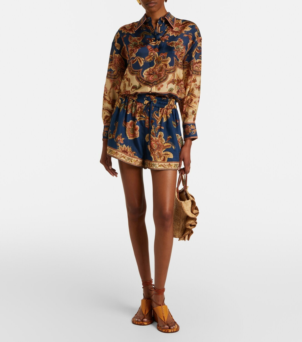 Zimmermann Aster printed silk shorts