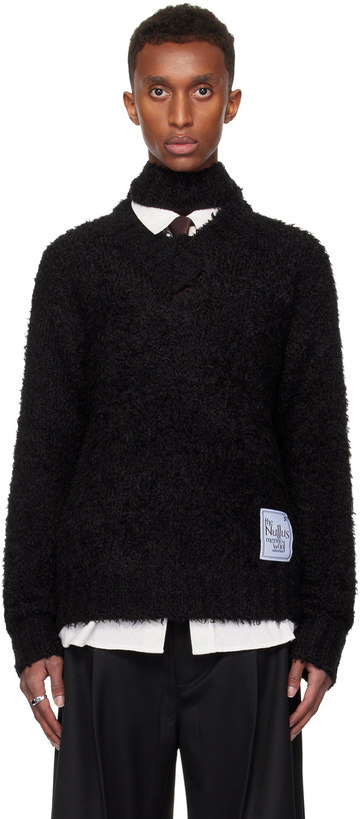 Photo: NULLUS Black Deconstructed Collar Sweater