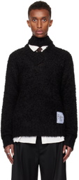 NULLUS Black Deconstructed Collar Sweater