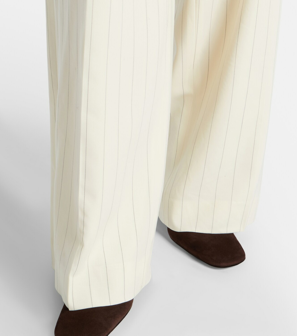 Ralph Lauren Collection Striped high-rise wool wide-leg pants