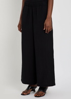 Eileen Fisher Wide-leg Cotton Trousers Black