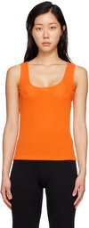 Silk Laundry Orange Scoop Neck Tank