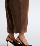 Brunello Cucinelli Pleated velvet straight pants