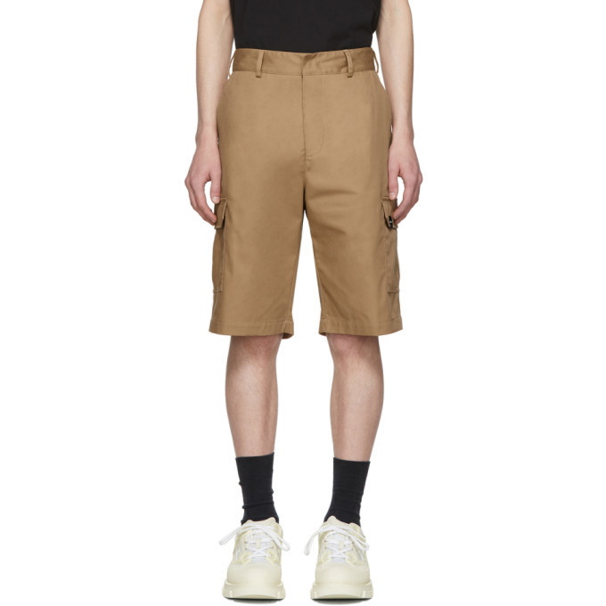 Photo: MSGM Tan Gabardine Cargo Shorts