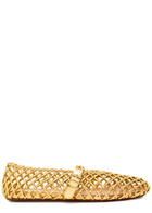 Alaïa Braided Metallic Leather Ballet Flats Gold